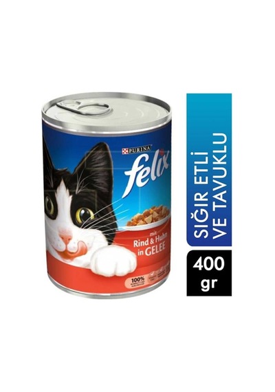 Konserve Sığır Etli Yaş Kedi Maması 400gr 1 Adet