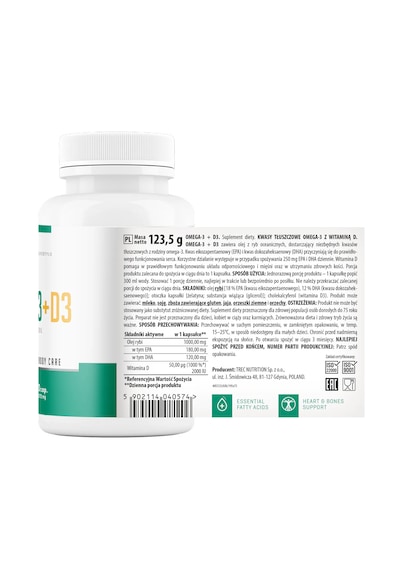 Trec Omega 3 + D3 Vitamin 2000 Uı 90 Caps