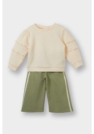 Defacto 2'li Sweatshirt Eşofman Altı Haki Kız Bebek Alt-üst Takım G0081a5/kh461 Haki