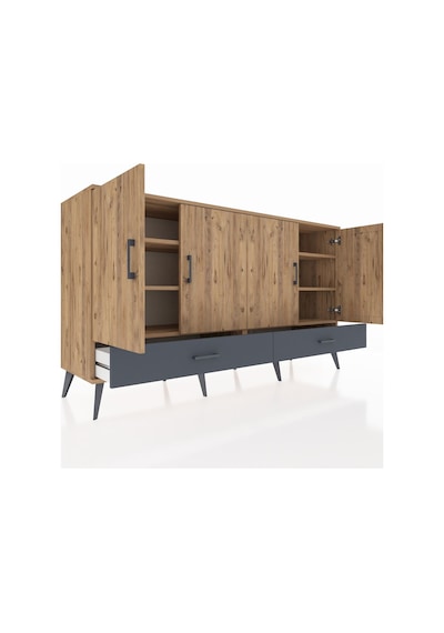 Hyperion Konsol 6 Raflı 2 Çekmeceli 4 Kapaklı 176x44x99 Çam-çam/a Çam-çam/antrasit Hyperion Konsol 6 Raflı 2 Çekmeceli 4 Kapaklı 176x44x99 Çam-çam/a Çam-çam/antrasit