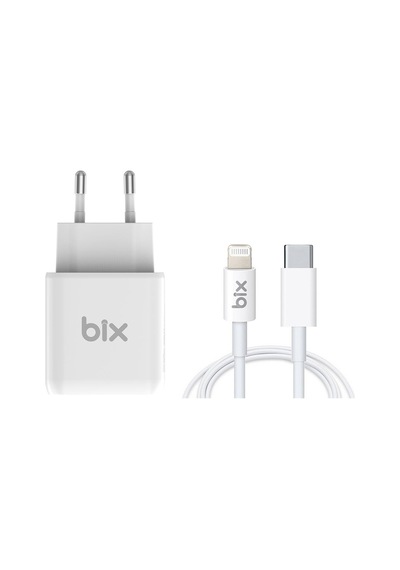Bix BX-CL20TA 20W PD Hızlı Şarj Adaptörü + 3A Type-C to Lightning Kablo