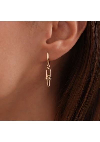 Sembol Gold Altın Sallantılı Küpe Tfny 3.0 Cm