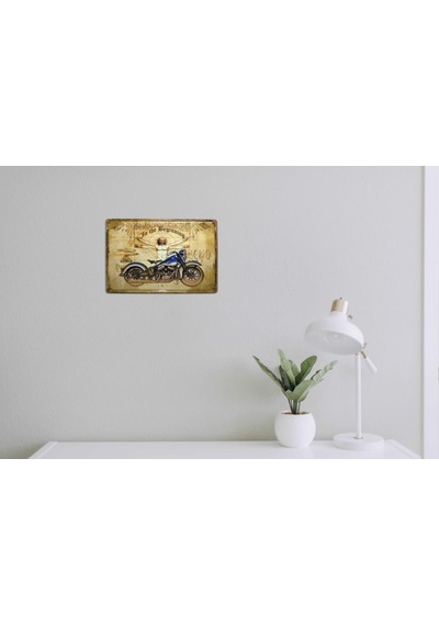 Cajuart Begining Motor Temalı 20X30 Cm Metal Plaka Metal Tablo