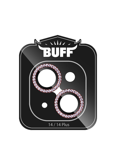 Buff Apple Uyumlu iPhone 14 / 14 Plus Diamond Kamera Lens Koruyucu Kırmızı