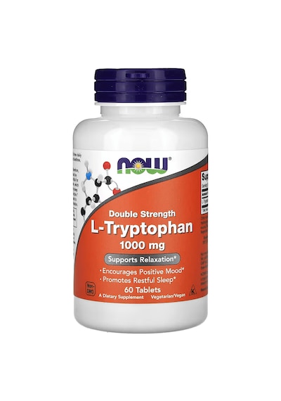 Now Foods L-tryptophan 1,000 Mg Double Strength Sleep Positive Mood Supports Relaxation 60 Tablet Aromasız