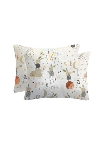 Flanel Pazen Fermuarlı Bebek Yastık Kılıfı 35x45 2 Adet Beyaz - Bej