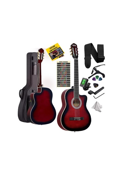 Midex Mgx-100rd-bag Üst Seviye Klasik Gitar 4/4 Sap Ayarlı Tuner Çanta Askı Capo Metod Pena