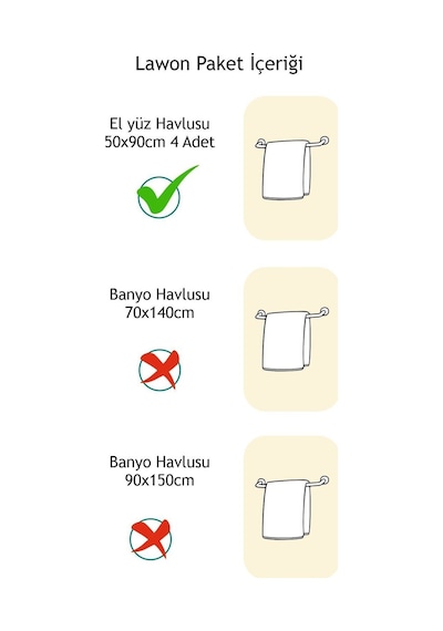 Havana Serisi 4 Adet Otel Havlusu 50x90cm 200gr Beyaz