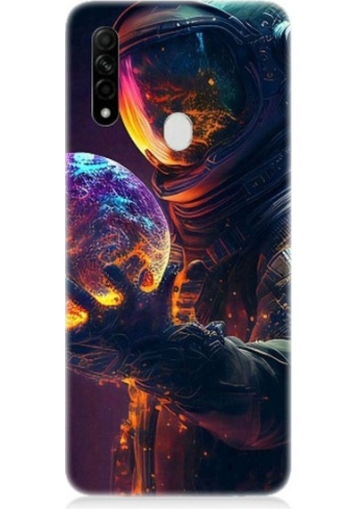 Oppo A31 Uyumlu Astranot Ve Gezegen Desenli Silikon Kılıf