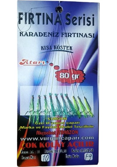 Vurgun 80gr 10 İğneli 3 Renk Yeşil Organze Çapari