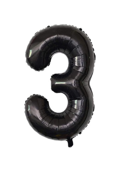 3 SİYAH RAKAM FOLYO BALON 34" Inc 82 cm