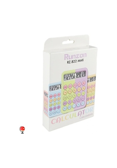 Runzon Renkli Hesap Makinesi Yuvarlak Uçlu 12 Hane Mavi Rz-822 Bx40