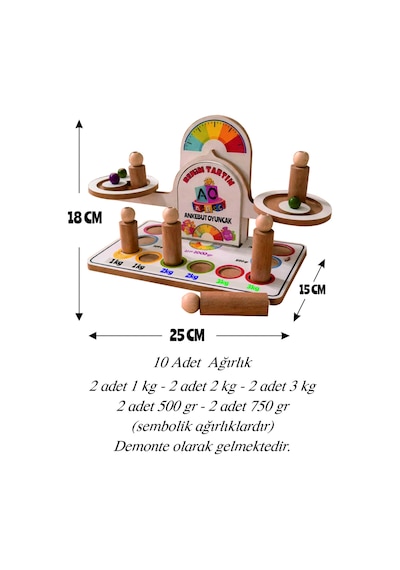 Benim Tartım Ağırlık Ölçme Ve Denge Oyunu Montessori Ahşap