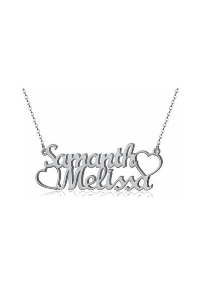 Gümüş İki İsimli Kolye Rose Gold