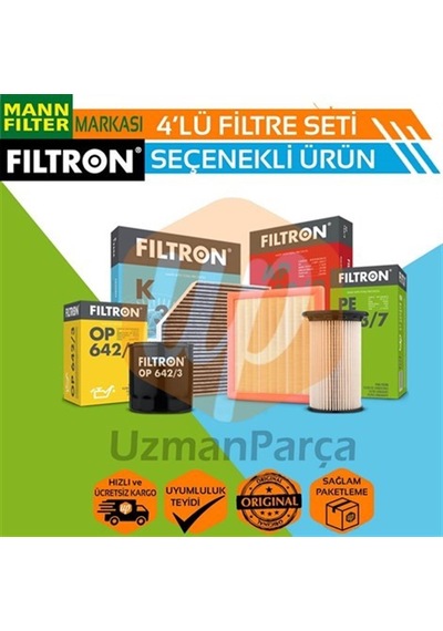 Toyota Uyumlu Auris 1.4 D4D Mann Filtron Filtre Bakım Set 2007-2009