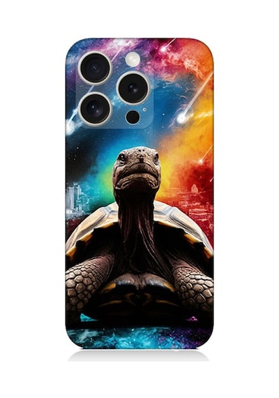 Apple Uyumlu iPhone 16 Pro Max Renkli Kaplumbağa Desenli Silikon Kılıf Çok Renkli