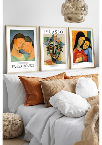 Huhuli Ahşap Çerçeveli Pablo Picasso Tablo Seti Huhu546