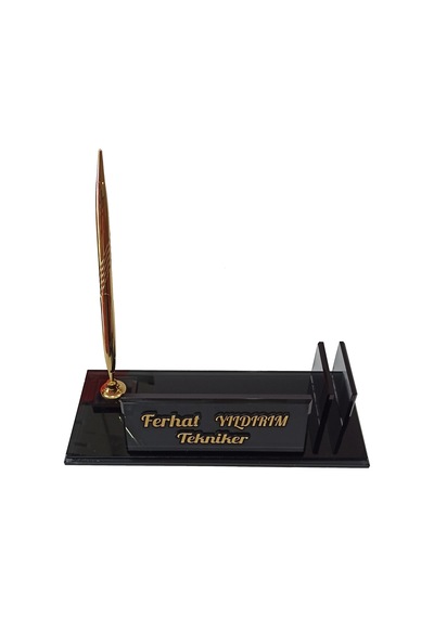 Kristal Masa İsimliği Kalemli Ofis Büro Makam Hediyesi M186