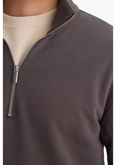 Defacto Regular Fıt Dik Yaka Sweatshirt F9855ax26spar212 Antrasit-ar212