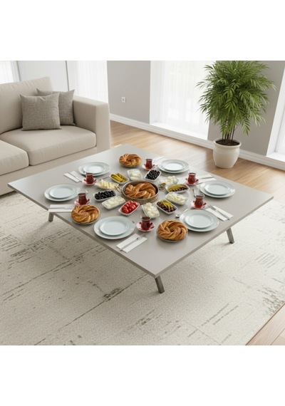 Ratemo Katlanır Metal Ayaklı Yer Sofrası 89x119 Cm Modern Dikdörtgen Çok Amaçlı Masa Beyaz Beyaz Ratemo Katlanır Metal Ayaklı Yer Sofrası 89x119 Cm Modern Dikdörtgen Çok Amaçlı Masa Beyaz Beyaz