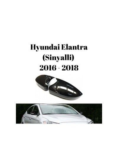 Hyundai Elantra Sinyalli 2016 2017 2018 Uyumlu Yarasa Batman Ayna Kapağı Seti Parlak Siyah