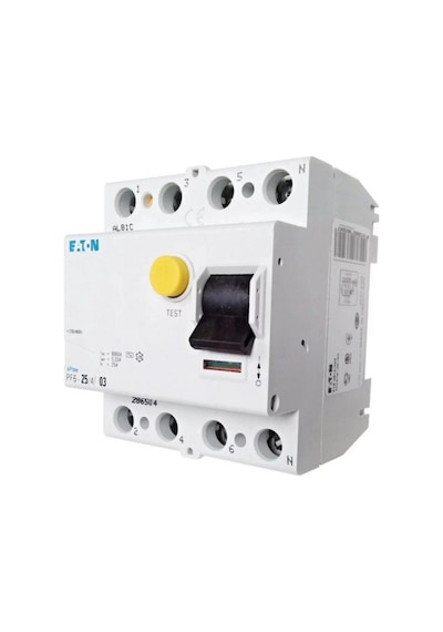 Eaton 286506 Artık Akım Devre Kesiciler Ac Tipi 4x25a, 6ka, 300ma