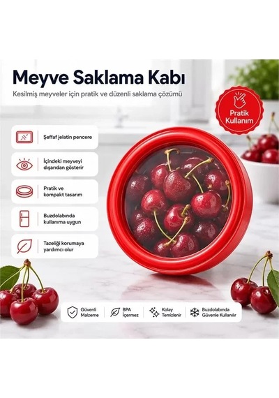 Hubrendy Sh Sunup Sn-38873 Sebze Meyve Saklama Kabı Kırmızı