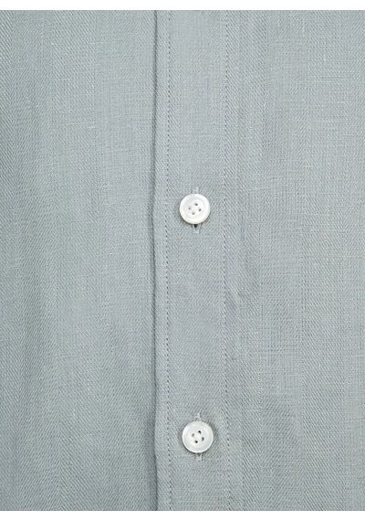Hackett Yeşil Erkek %100 Keten Slim Fit Gömlek Hm309839