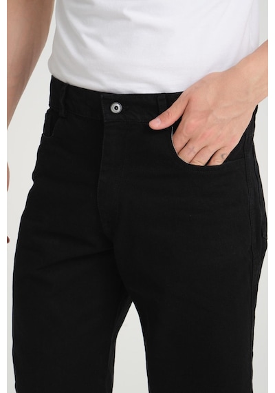 Rocqerx R-4387 Fermuarlı Yıkamalı Kot Şort Siyah