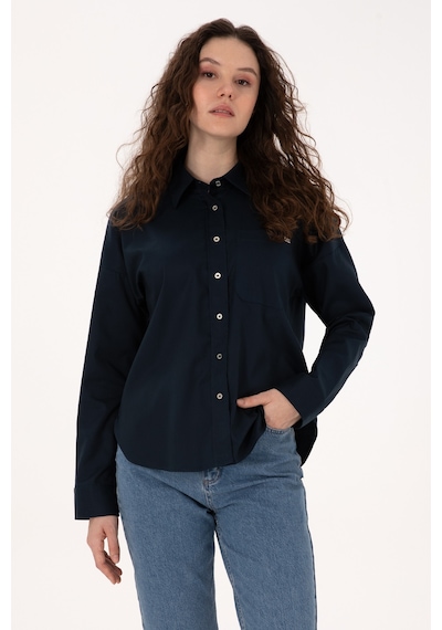 U.s. Polo Assn. Kadın Lacivert Gömlek Desenli 50316377-vr033 Lacivert
