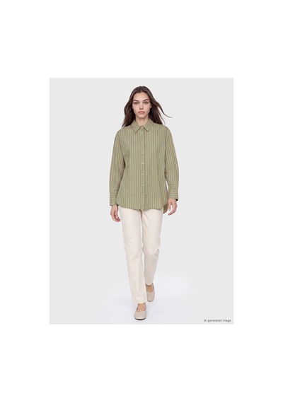 LC Waikiki Alıta Cıty Farkıyla Lcw Modest Yeşil Çizgili Kadın Gömlek Yesil - 931676281 Yesil LC Waikiki Alıta Cıty Farkıyla Lcw Modest Yeşil Çizgili Kadın Gömlek Yesil - 931676281 Yesil