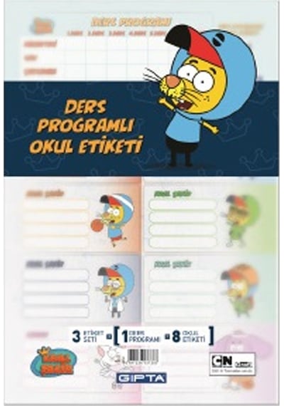 Gıpta Okul Etiketi Kral Şakir Ders Programlı 16x24-3 Yp Çok Renkli