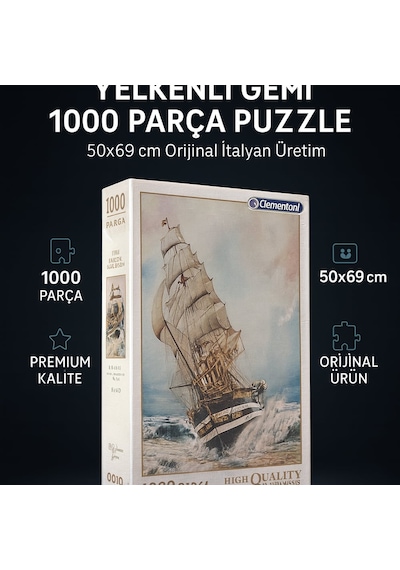 Clementoni High Quality Collection Yelkenli Gemi 1000 Parça Puzzle 50x69 Cm Orijinal İtalyan Üretim