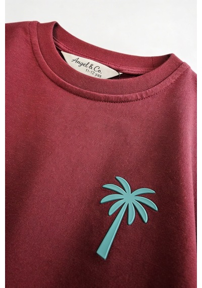 Angel&co. Girls Clothing Kız Çocuk Koyu Kırmızı Uzun Kollu Maksi Tesettür Penye Elbise Kırmızı - 842728793 Kırmızı