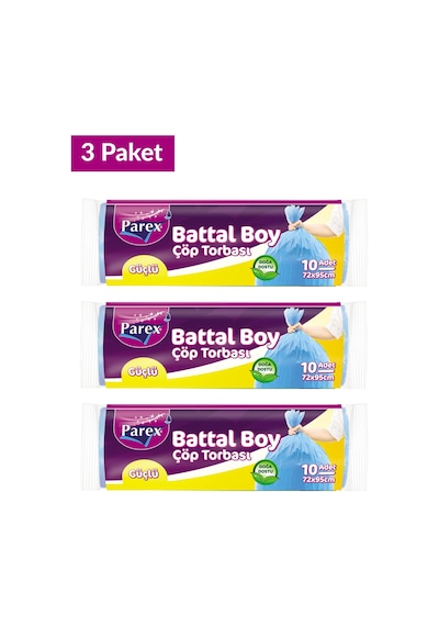 Güçlü Çöp Torbası Battal Boy 10'lu 72 X 95 Cm Üçlü Set