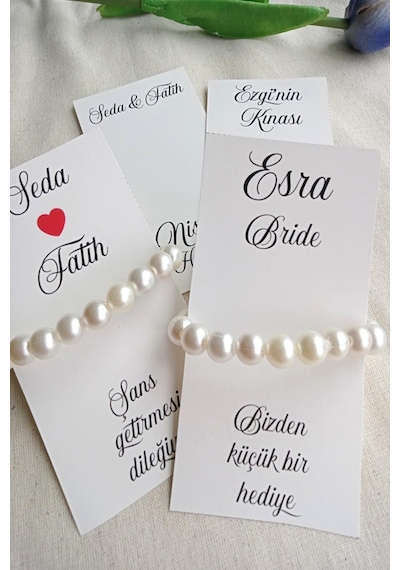 İnci Nedime Bileklik - 18 Adet Hediyelik Bileklik - Bride Hediye