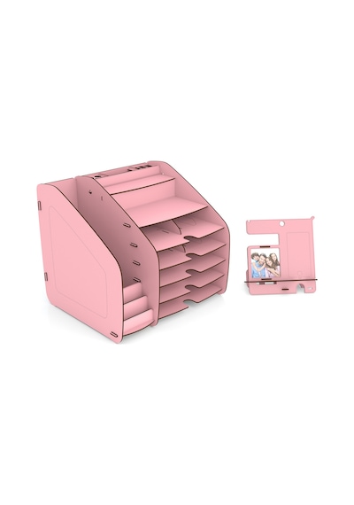 Fx-xl Modest - 6 Renk - A4 Evrak Rafı Masaüstü Organizer Pembe - 39484074 Pembe