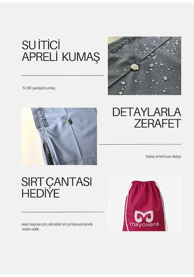 Mayovera Paraşüt Mayo Altı Antrasit Fermuarlı