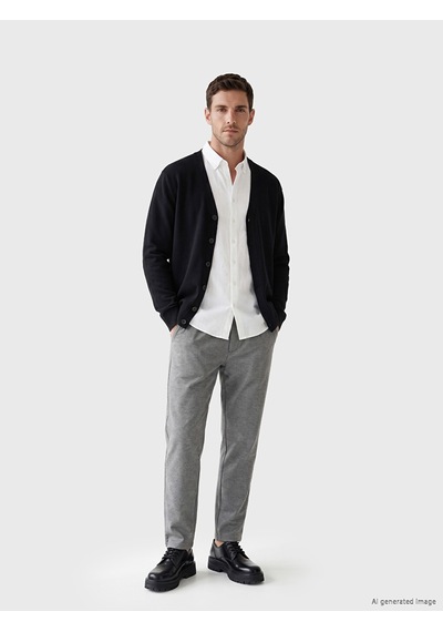 Lcwaıkıkı Classic Siyah Regular Fit V Yaka Erkek Triko Hırka