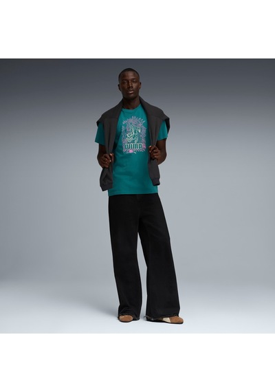 Puma Erkek Grafik Baskılı Tişört 634441 60 Yeşil