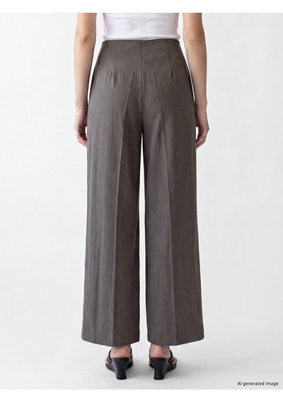 Lcw Modest Antrasit Loose Fit Kadın Pileli Kumaş Pantolon