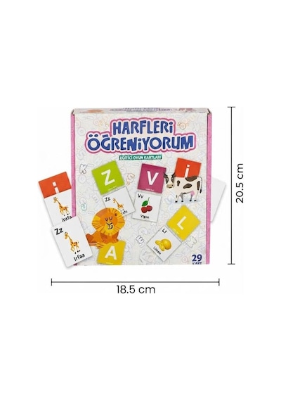 Harfleri Öğreniyorum - Okul Öncesi Eğitici Zihinsel Ve Motor Gelişim Destekleyici Oyun Kartları