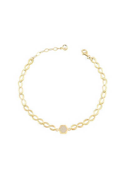 Debora Jewelry 14 Ayar Altın Sonsuzluk Taşlı Bileklik