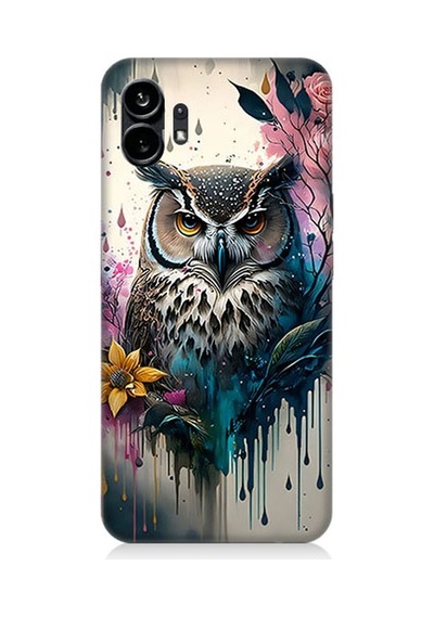 Nothing Phone 1 Renkli Baykuş Desenli Silikon Kılıf