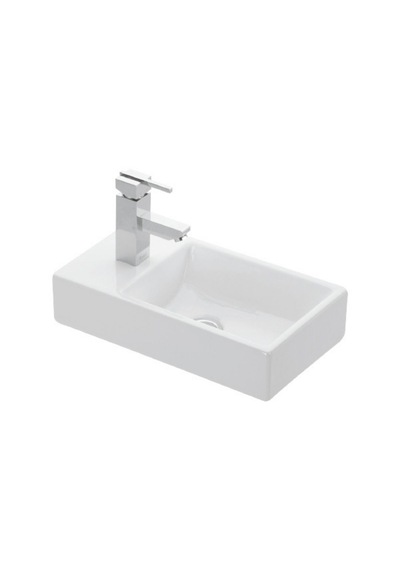 Lapino Minos 45 Cm Mobilya Uyumlu Lavabo Soldan Batarya Delikli Beyaz