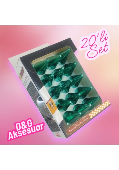 17mm Sivri Yeşil Bijon Kapağı 20li Set