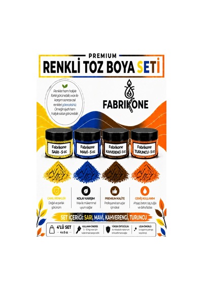 4'lü Set Premium Parafin Soya Wax Toz Mum Boyası Hobi Seti - 5 Cc Sarı, Mavi, Kahverengi, Turuncu Bkfab4srmkht5g Çok Renkli