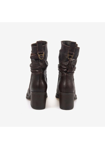 Kemal Tanca Hawen Angels Kadın 7cm Kauçuk Taban Hakiki Deri Bot 71455 Kahve Buffalo