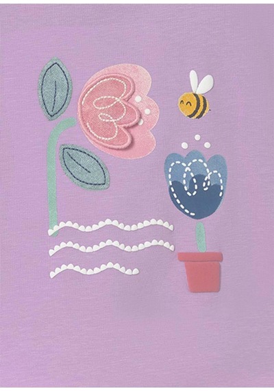 Mayoral Yazlık Kız Bebek Baskılı Tshirt - Lila