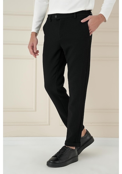 Efor P 1166 Slim Fit Siyah Klasik Pantolon Siyah